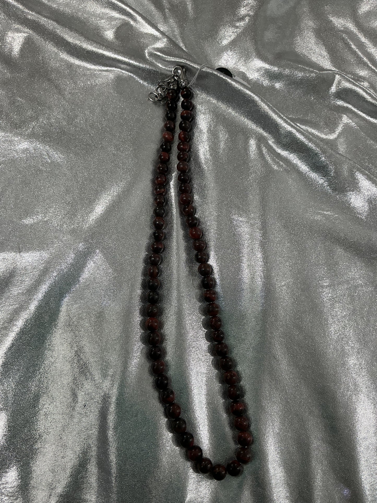 Bead Necklace Red Tiger Eye