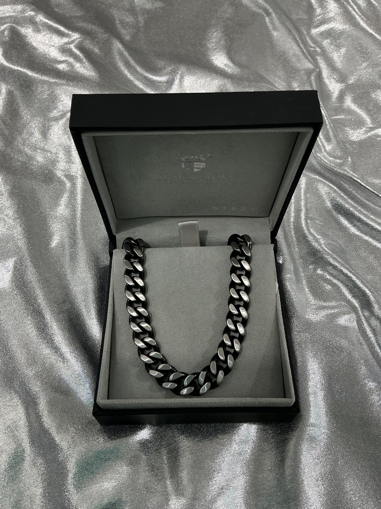 Cuban Chain Necklace Brushed & Black