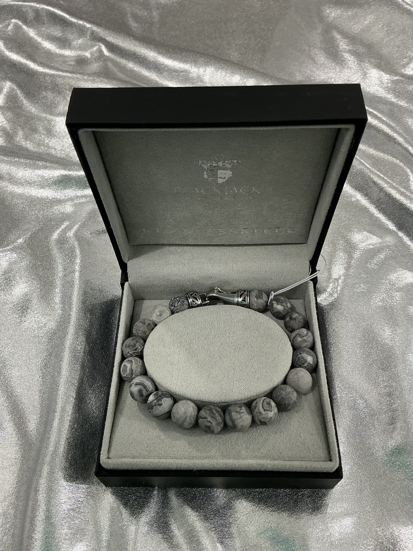 Bead Bracelet Gray Jasper